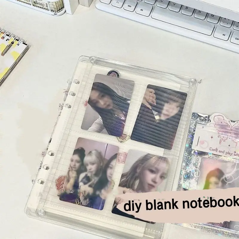 

Transparent And Visible Acrylic Notebook Blank Cover Diy Binder Diary Book A7/A5 Loose Page Notebooks Students Stationery