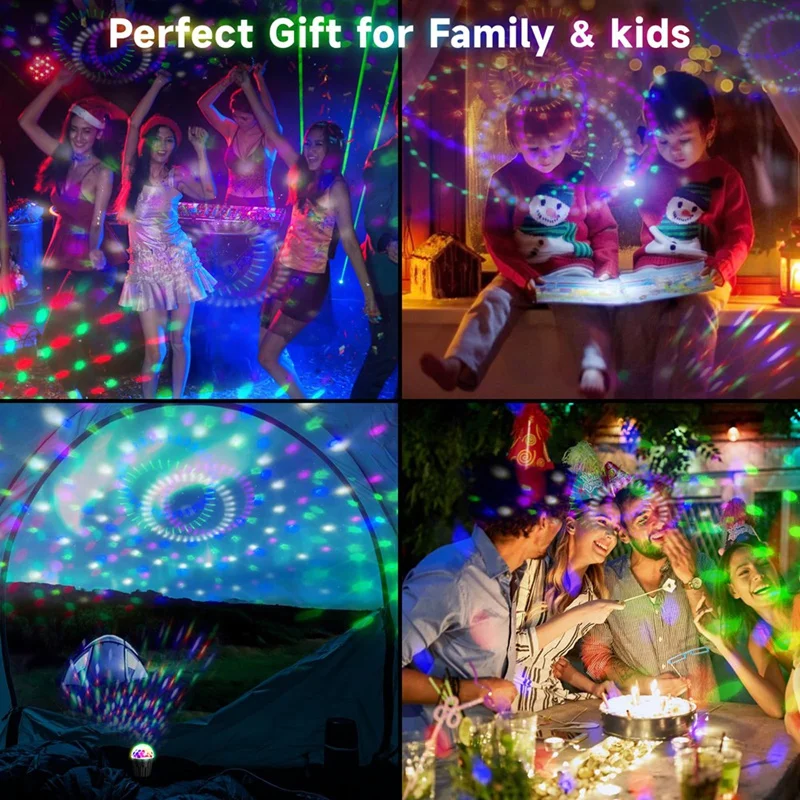 แบบพกพา Mini Disco Ball Light สําหรับงานปาร์ตี้, RGB DJ Strobe Light พร้อมรีโมทคอนโทรลและสาย USB, เปิดใช้งาน Stage Lights-AT64