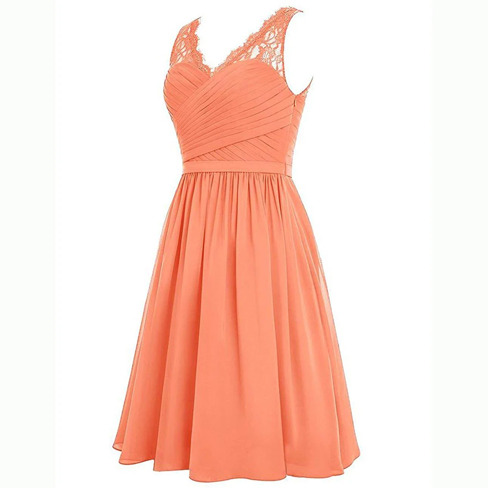 GUXQD Ngắn Homecoming Áo Cổ Chữ V Pleat Voan Vũ Hội Đảng Tốt Nghiệp Đồ Bầu Abendkleider Đầm Vestido De Fiesta