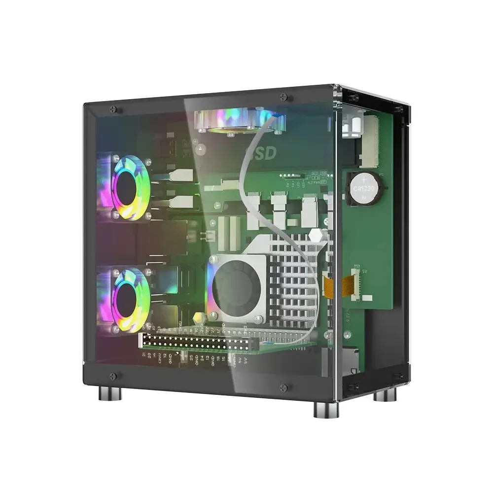 Hot Sale Pitower Gen 1 Mini PC Case For Raspberry Pi 5 / Jetson Orin Nano Case Protective Kit with free shipping