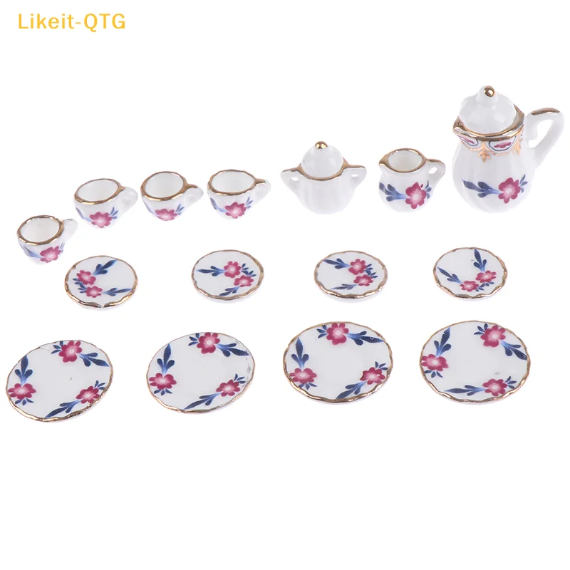 

Горячая новинка! Набор из 15 миниатюрных фарфоровых чашек для кофе и чая для кукольного домика, игрушки