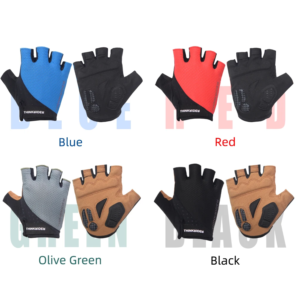 ThinkRider Touch Screen Cycling Bike Gloves Autumn Spring MTB Bike Bicycle Gloves 5mm GEL Pad Shockproof Half Finger Mittens