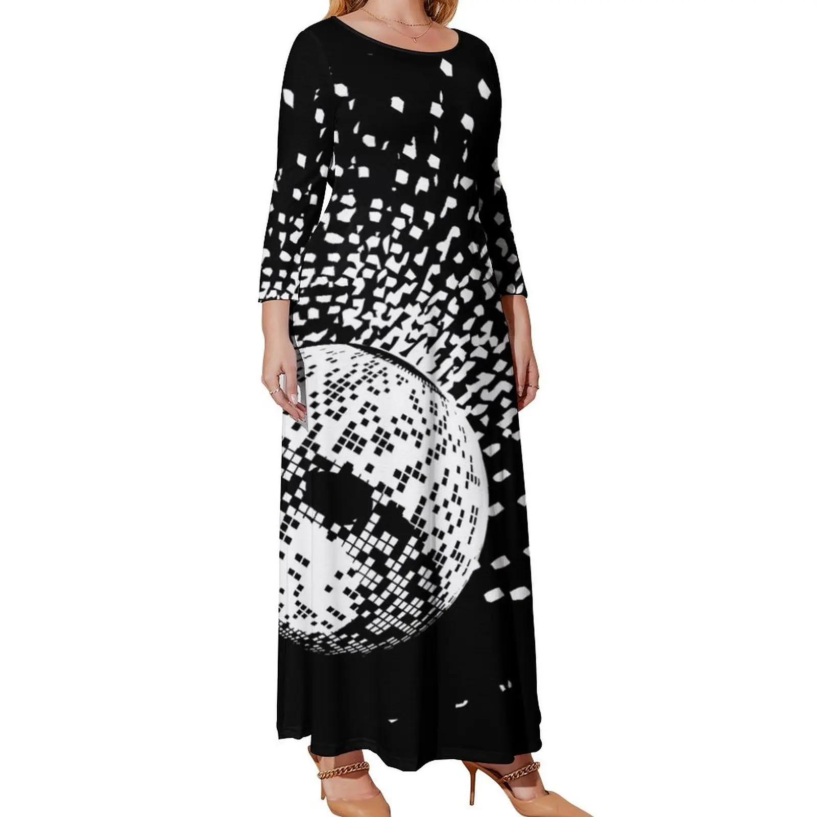 Disco Ball Long Sleeved Dress dress korean style elegant chic wedding evening dresses