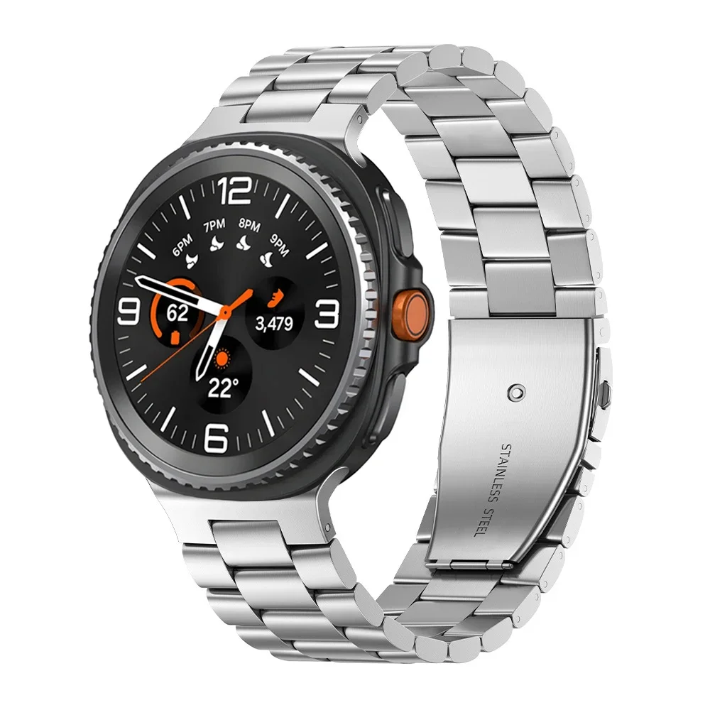 Pulseira de aço inoxidável para samsung galaxy watch 8 clássico 46mm pulseira de metal correa para samsung watch 8 40mm 44mm