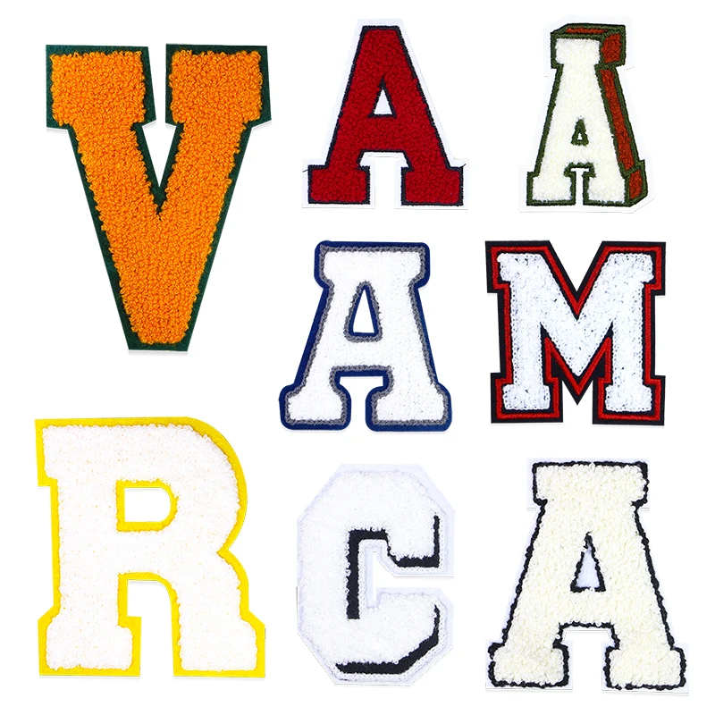 

Letter A R M C V Patch English Icon Towel Embroidered Applique Patch For Clothing DIY Sew-on Patches on the stickers