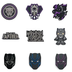 9pcs/SET Marvel Black Panther Series for Movie Cartoon Shoe Charms Accessories DIY Decoration for Classic Clog Kids Gifts