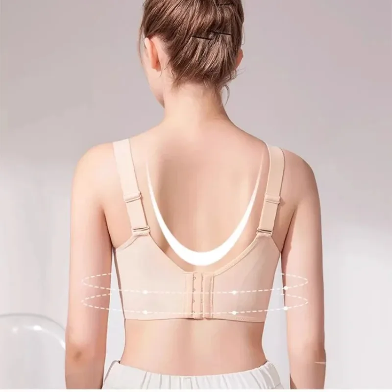 Women\'s Fashion Adjustable Thin Full Cup Bra Widening Elastic Shoulder Straps Soft and Breathable Underwear