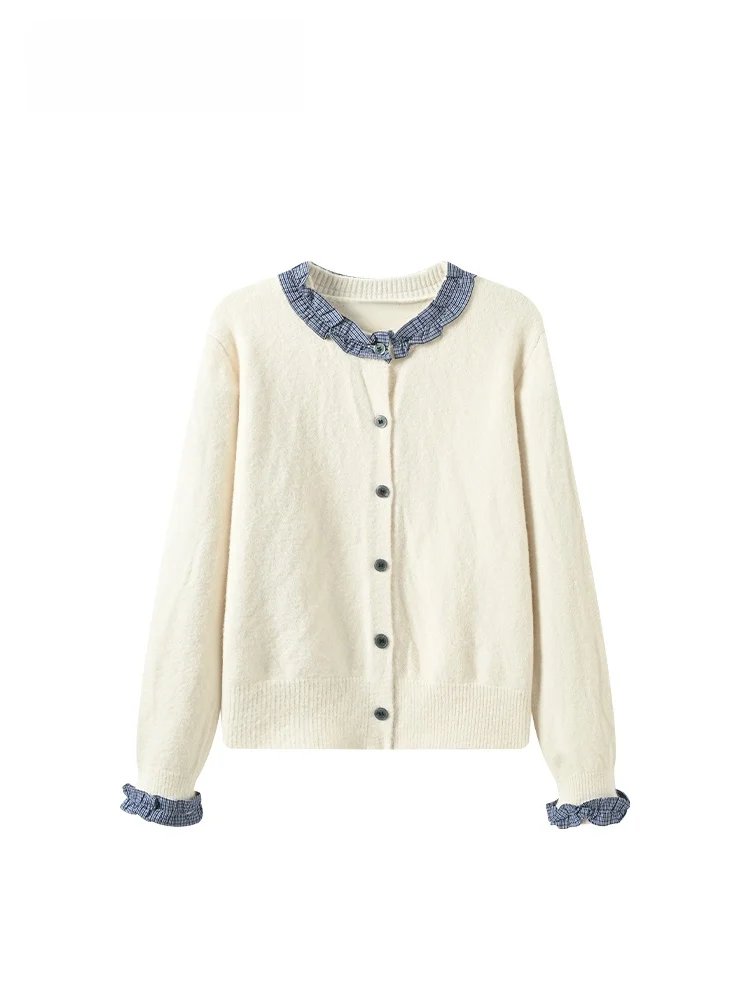 

Свободный вязаный свитер с длинными рукавами и круглым вырезом для женщин больших размеров, повседневный топ, новинка весны, комфортный, для полных женщин