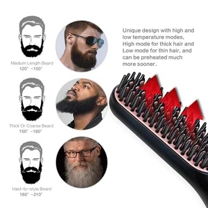 Brosse à lisser pour barbes électriques pour hommes brosse à lisser cheveux à ions négatifs Lisseur à lisser mouillé et sec rapide 10 meilleurs lisseurs à lisser pour peignes en vente - No10