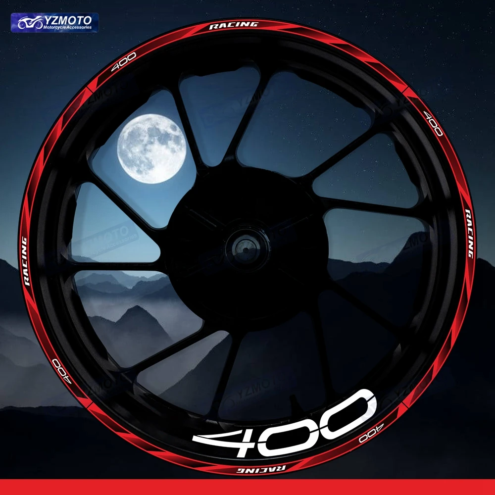 

For Z400 Z 400 Motorcycle 17 Inch Front Rear Wheel Racing Sticker Decal Waterproof Reflective Decorative Hub Stripe Rim Stickers