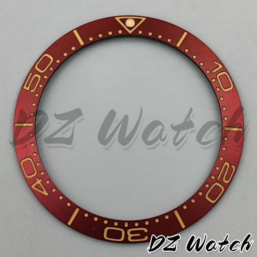 DZ Vintage 38mm Burgundy Red Retro Green Watch Bezel Alminium Ring Rose Gold Index Fit 41mm Case Watch Accessories Replace Parts