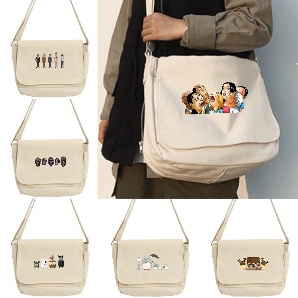 

Canvas Women Handbags Shoulder Bags Waterproof Ladies Tote Messenger Bag Cartoon Print Handbag Crossbody Bags for Girls Satchels