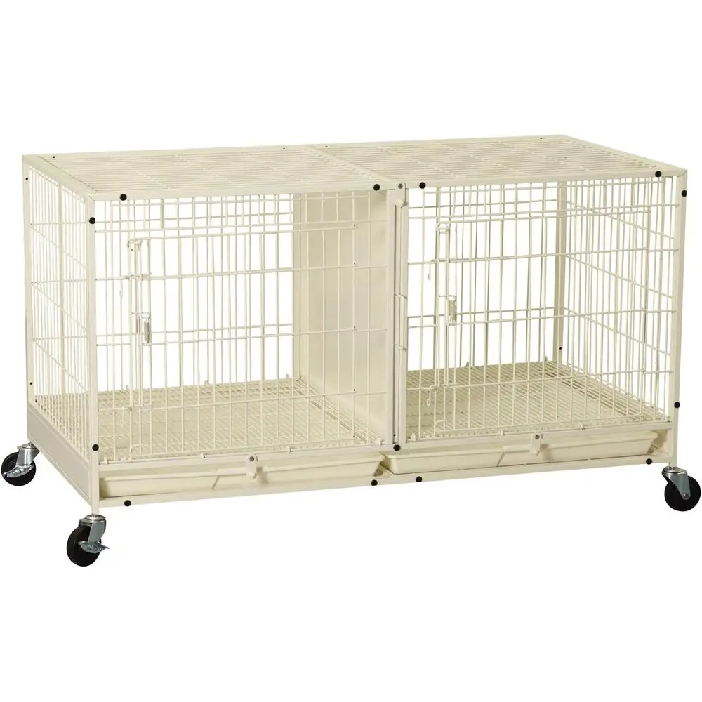 

Клетка для животных из стали цвета слоновой кости с пластиковым основанием