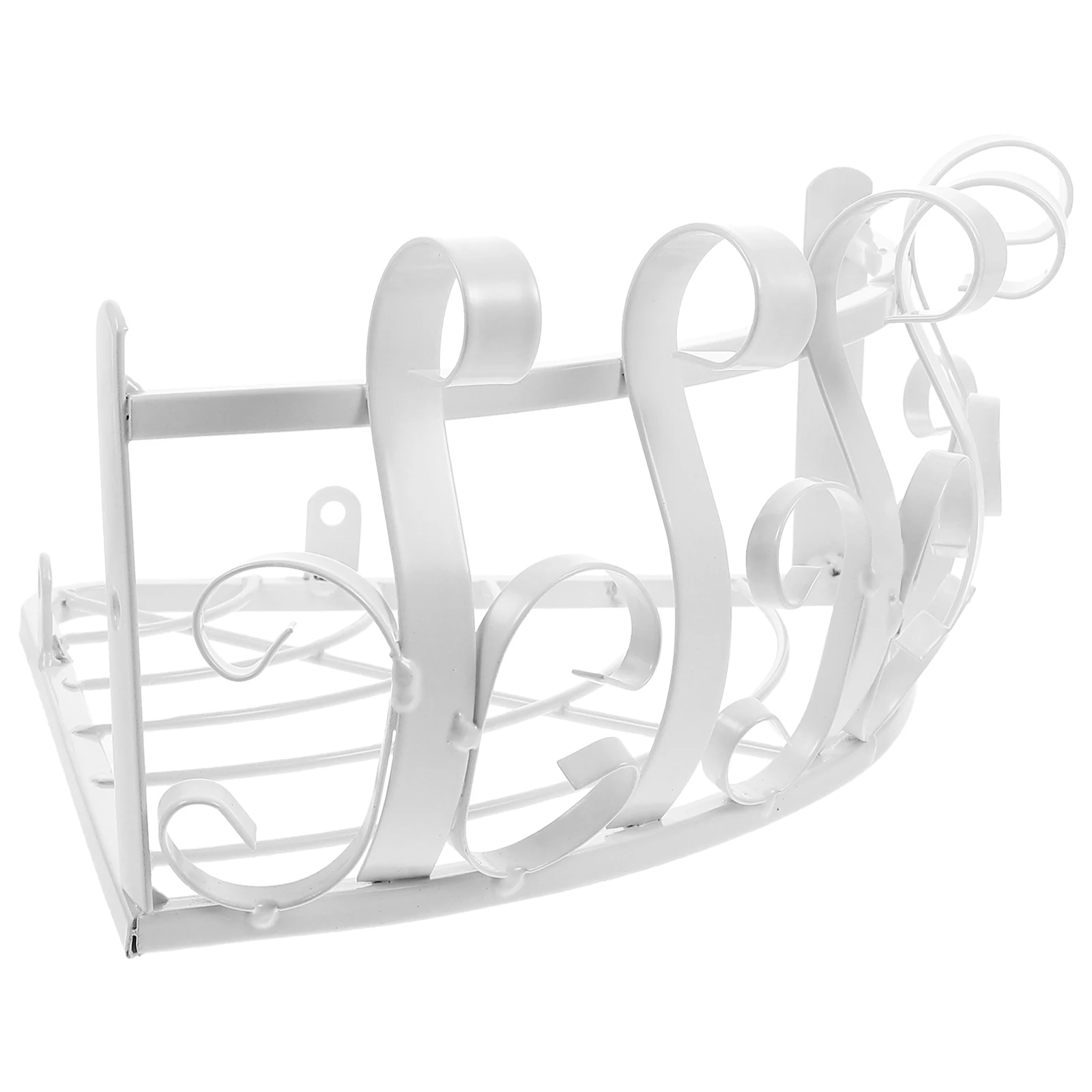 

1pc Wall Mounted Flower Rack White Iron Plant Shelf Indoor Hanging Storage Garden Porch Home Office Kitchen Flower Pot Stand
