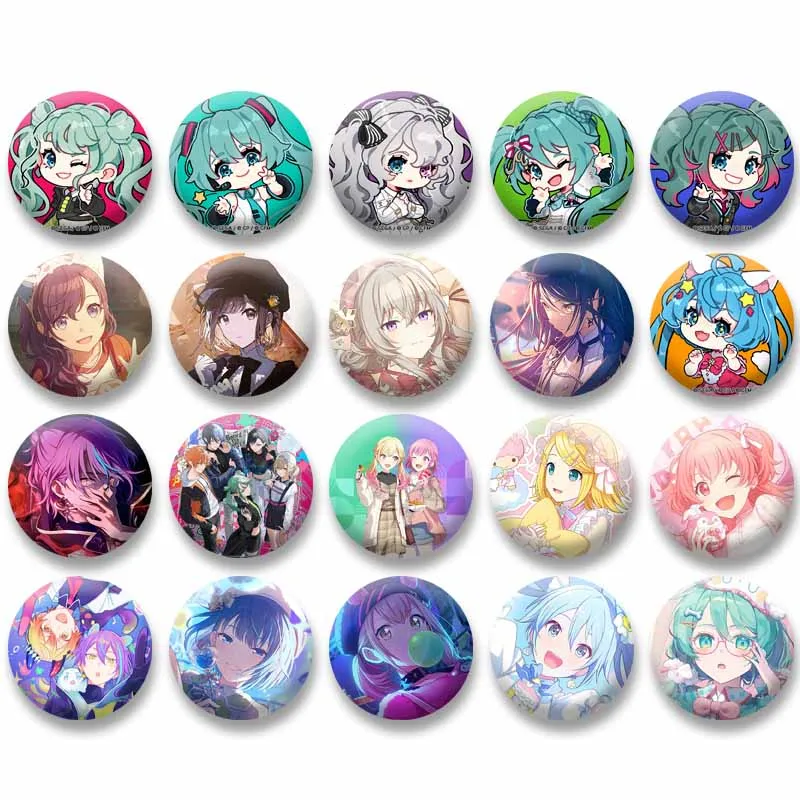 Proyecto Sekai alfileres de botón suave accesorios de joyería personalizados insignia dibujos animados Hoshino Ichika Kiritani Haruka broches regalo para amigos
