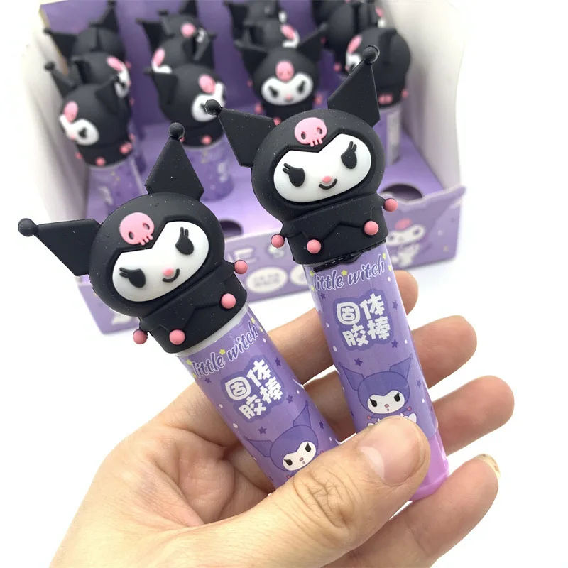 Kuromi Solid Glue Cartoon Sanrio Cute Hello Kitty DIY Handmade Rotating Solid Glue Student Stationery School Supplies