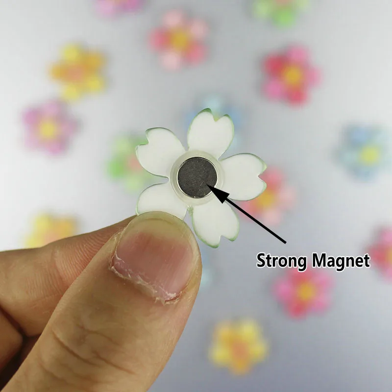 5pcs Cute 2.5cm Sakura Flower Fridge Magnets Refrigerator Home Decoration Arts DIY Kitchen Accessory Floral Magnetic Stickers