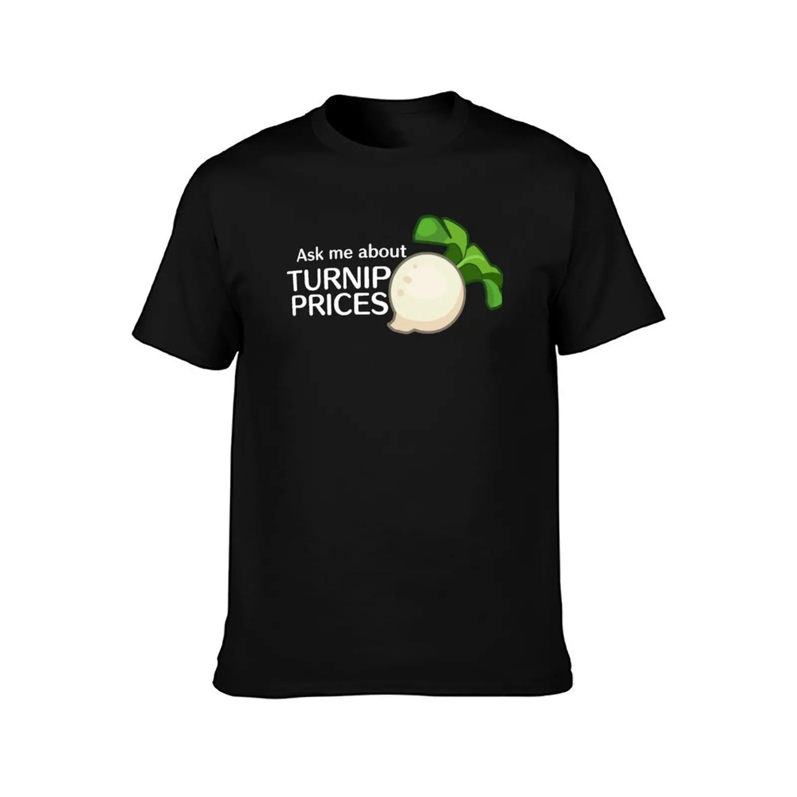Ask Me About Turnip Prices T-Shirt Basic Crew Neck Short Sleeve Top