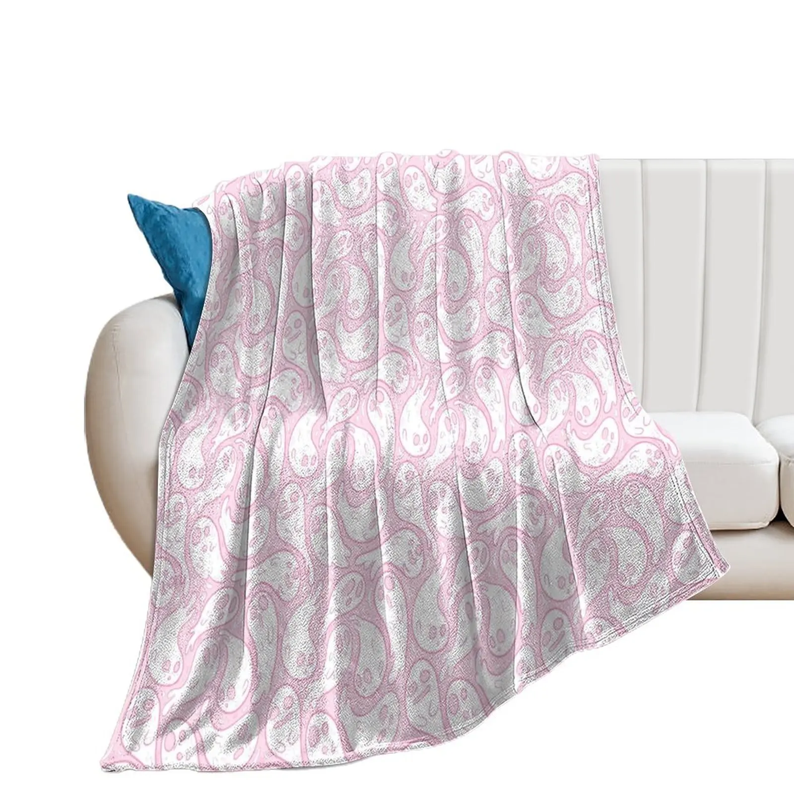 Good Lil Ghost Gang in Pale Pink Throw Blanket Sofa Vintage Decorative Sofa Blankets