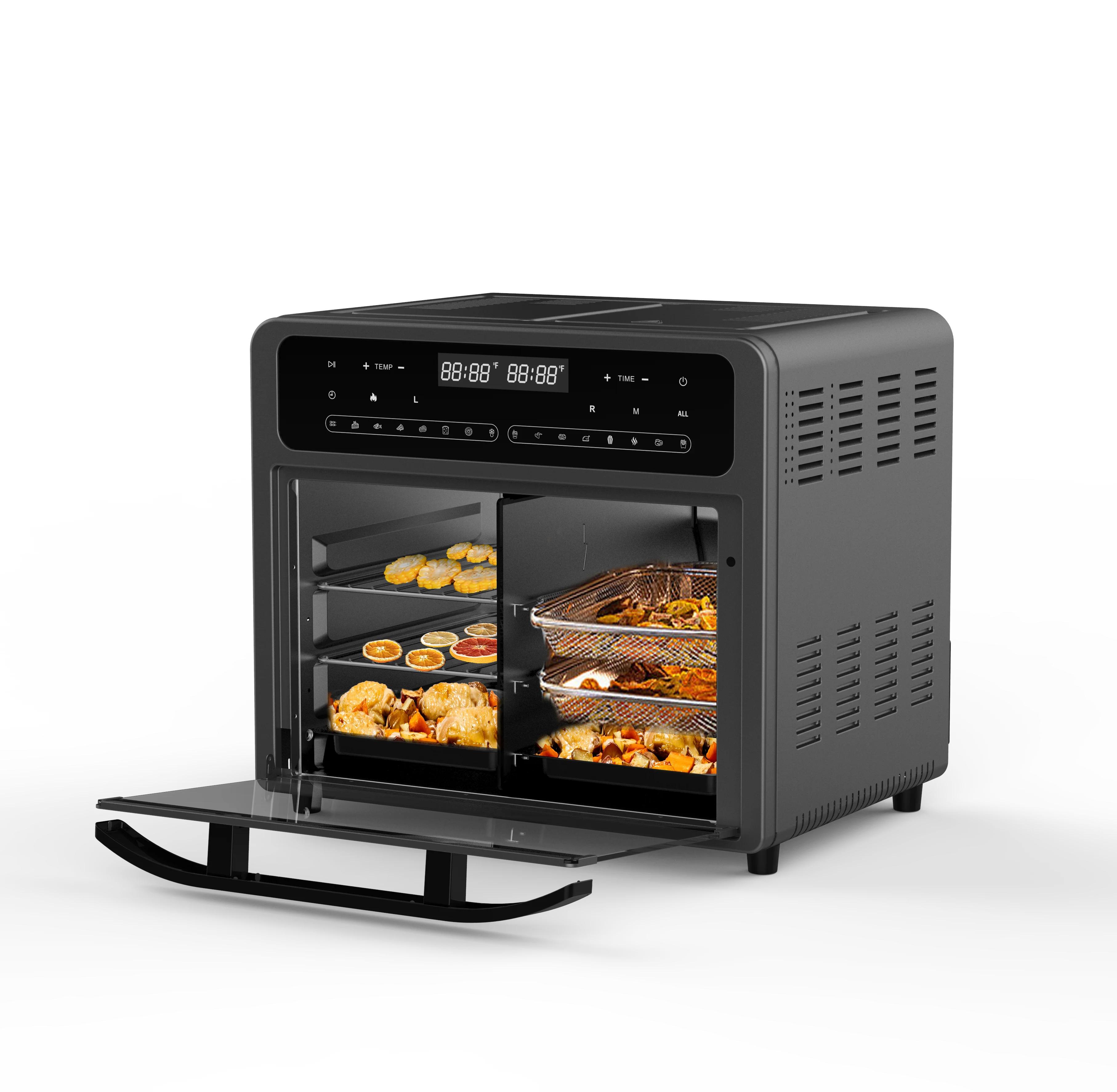 

YYHC-24L Digital stainless steel air fryer oven 2-Basket Air Fryer with 2 Independent Frying Baskets