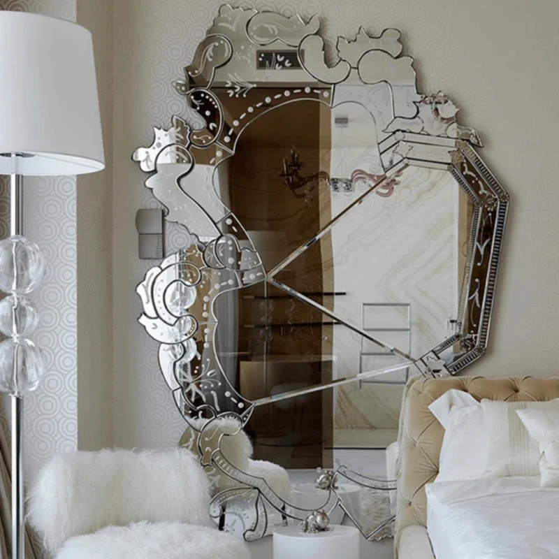 

European Dressing Mirror Minimalist Hanging Funky Abnormity Design Mirror Irregular High End Design Spiegel Wand Home Products