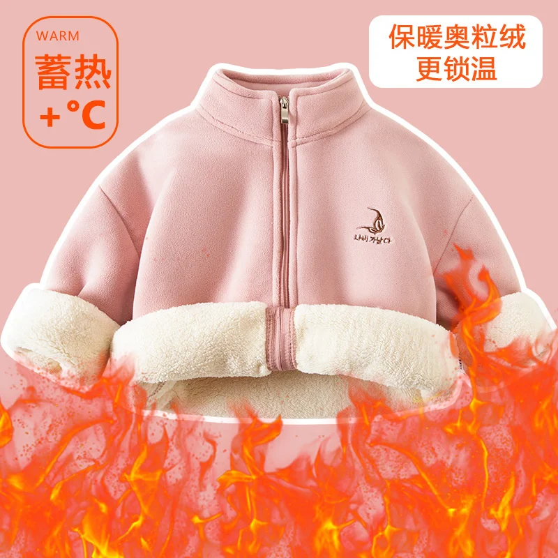 الأطفال أفخم المخملية الستر الفتيان الفتيات الوجهين الصوف معاطف الشتاء الاطفال رشاقته الملابس المراهقين الخريف ملابس خارجية غير رسمية