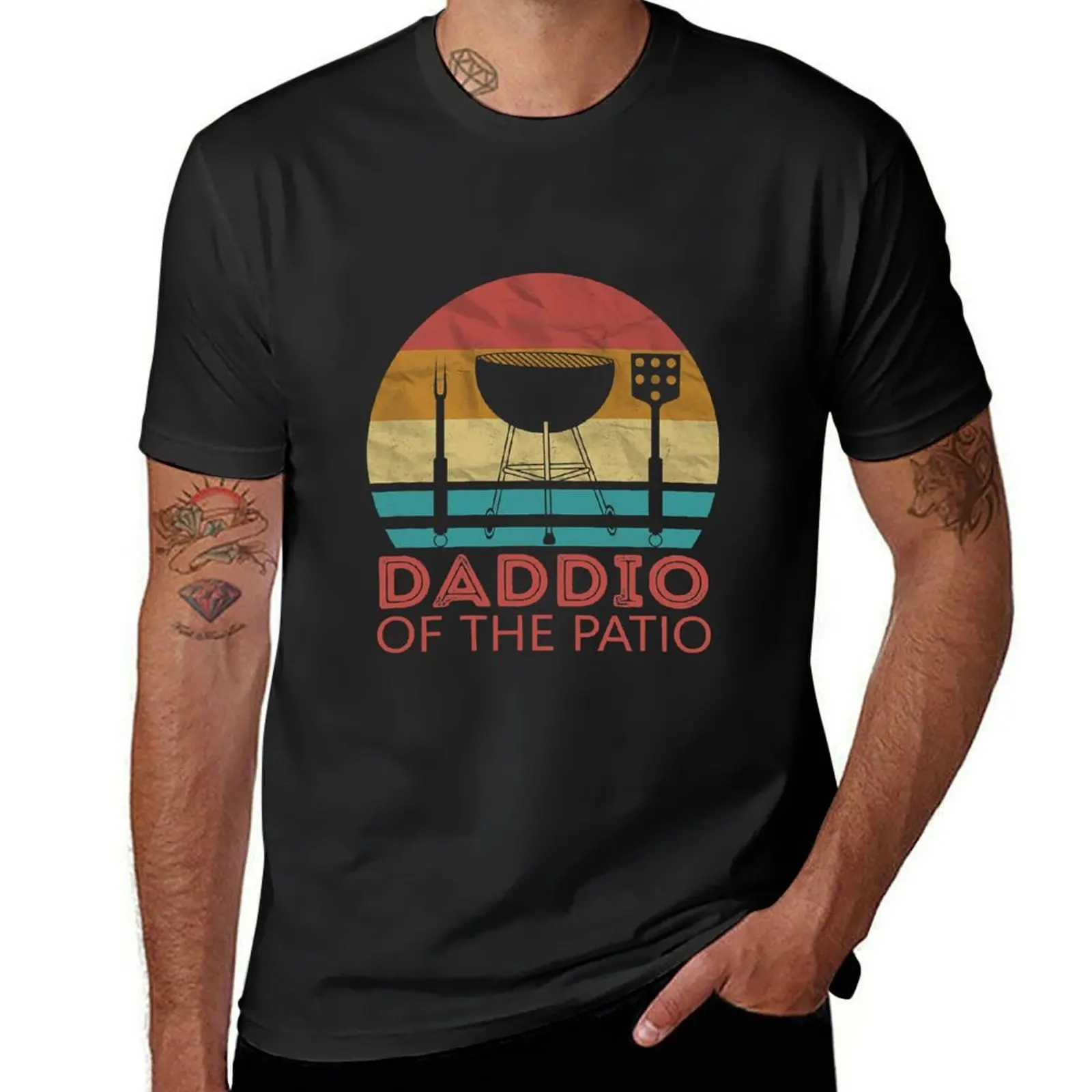 Bbq Funny Daddio Of The Patio Fathers T-Shirt plus size tops customs design your own mens graphic t-shirts pack