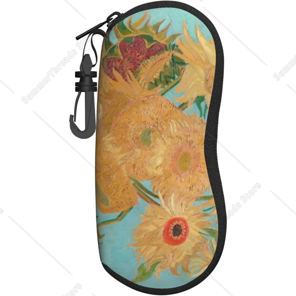 

Футляр для солнцезащитных очков — принт произведений искусства подсолнухов, культовый и вневременной дизайн, идеальное портативное хранилище очков для любителей искусства