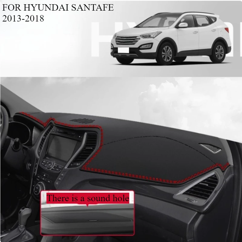 

FOR HYUNDAI SANTAFE 2013-2018 Car Dash Mat Dashmat Dashboard Mat Cover Sun Shade Dash Board Cover Carpet Accessories