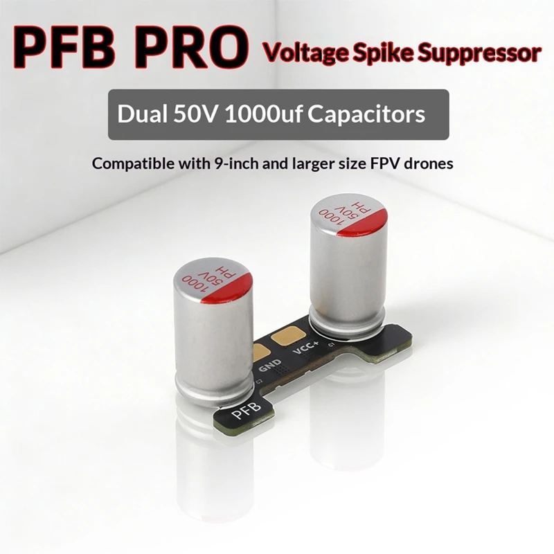 PRO Dual 50V 100uF Low Capacitors for 9 Inch and Larger FPV Drones, HD Long Range Quadcopter Power Filter Board [IANC-]