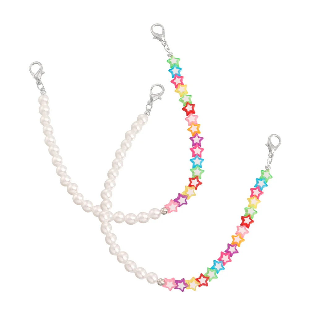 

1Pair Pearl Beaded Shoe Chain Durable Zinc Alloy Lightweight Shoe Charm Decoration for Women Sneakers Boots