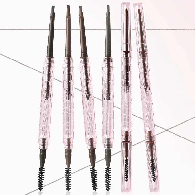 قلم حواجب منحني صغير صلب من FLORTTE، يدوم طويلاً، سهل التلوين، قلم حواجب فائق النعومة