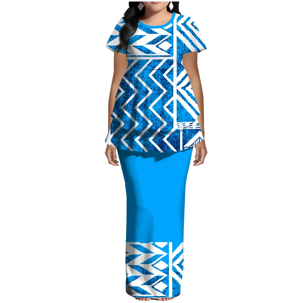 

Samoan Polynesian Island Ethnic Traditional Women'S Puletasi Dress Festival Party Cocktail Party Evening Dress Set