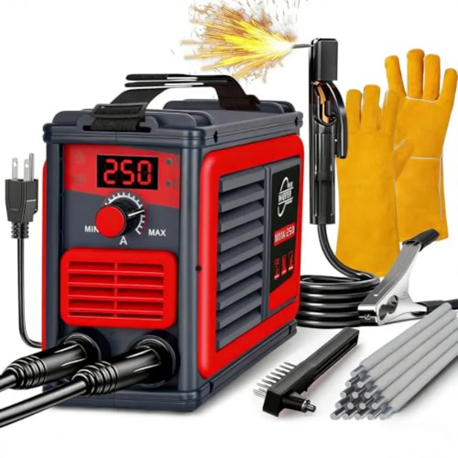 

Welding Machine Upgraded MMA-250A 110V Welder Machine Portable Stick Welder IGBT Digital Display LCD Home DIY Arc Welder Hot St