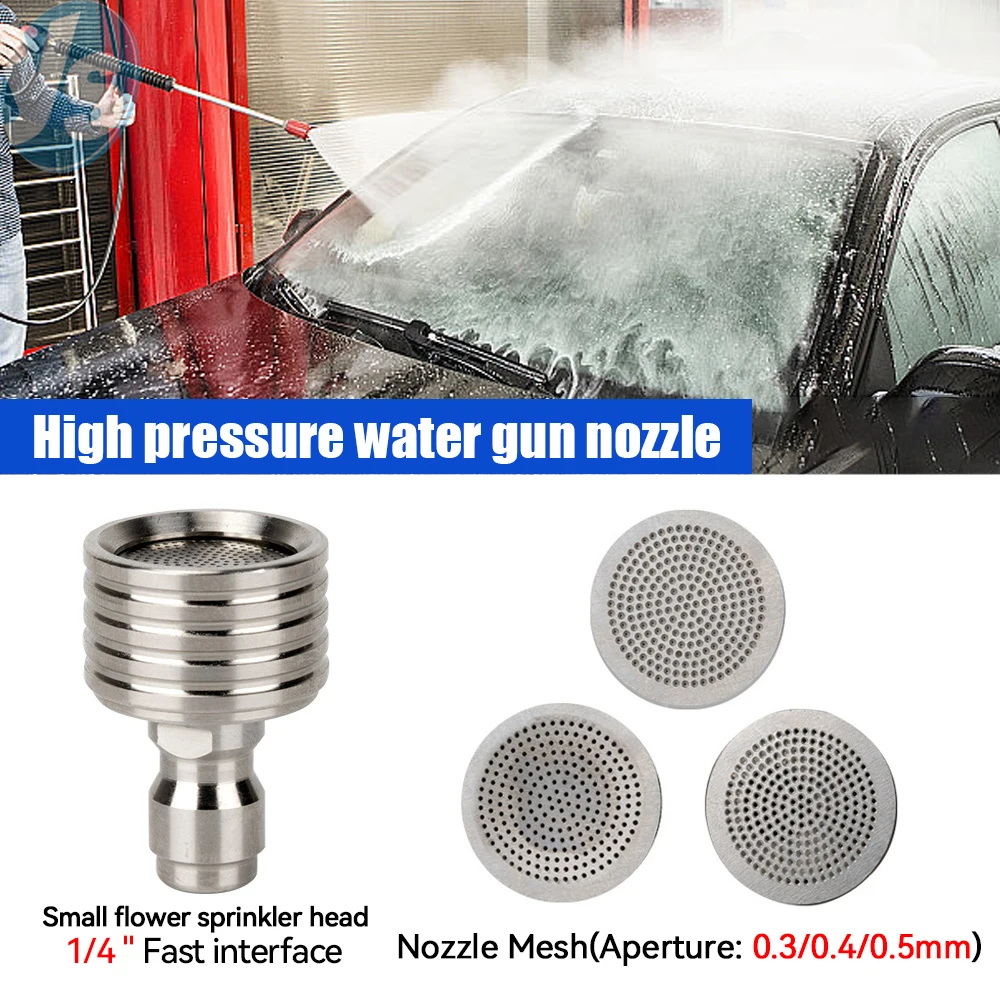 1/4 Quick Connect Small Flower Shower Nozzle Garden Watering 0.3 0.4 0.5mm Orifice High Pressure Washer Nozzle For Car Wash Gun