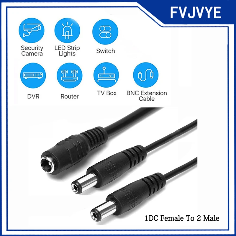 1DC Female Plug To Male Plug Power Cord Adapter, RGB Controller LED Light Strip Safety Camera Accessories .A5