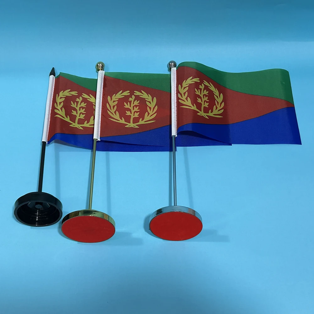 SKY FLAG Office Desk Flag of Eritrea Flag 14x21cm Polyester Eritrea National Flag Country Banner Desk Ornaments Flags
