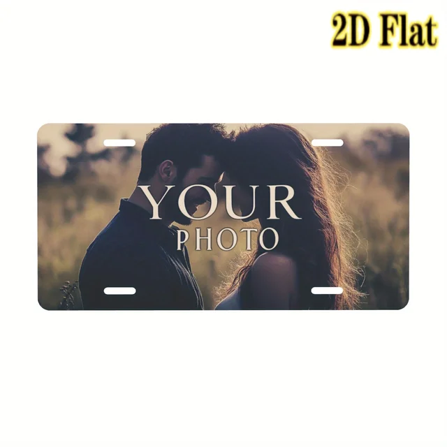 1PC Personalized License Plate Style 2D 15x30CM Iron Sheet Painting - Custom Text Metal Tin Sign for Garage, Car Lover Wall Deco 6