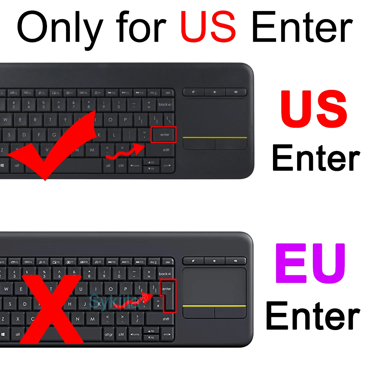 Keyboard Cover for Logitech K400 Plus with TouchPad Silicone Protective Protector Skin Case for Logi K400+ Clear