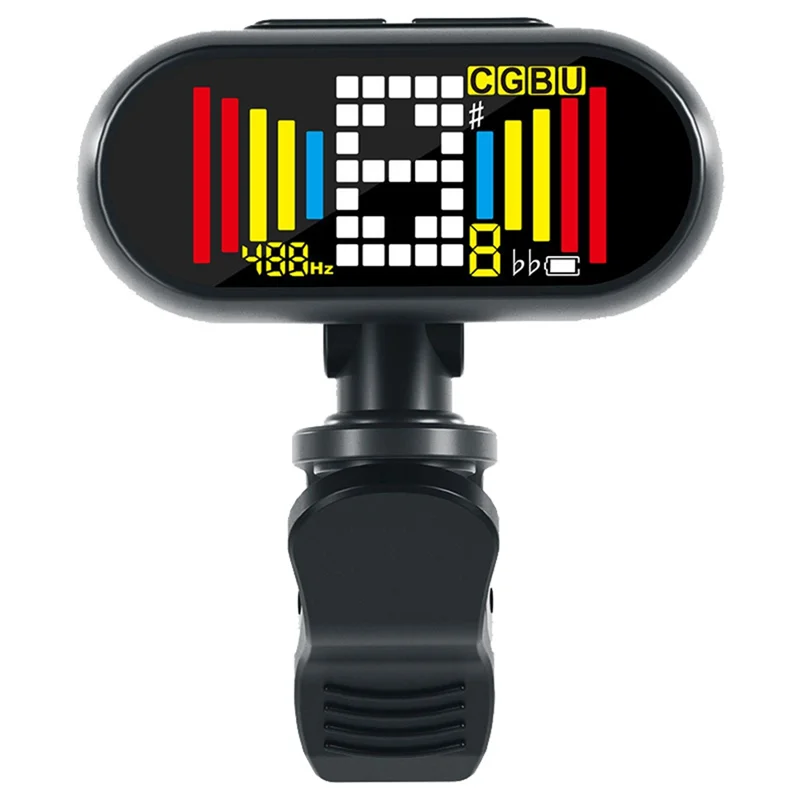B72A موالف الغيتار باس موالف ET-10 شاشة ملونة عرض موالف قابلة للشحن مع قاعدة تركيب مزودة بمشبك للجيتار الكهربائي باس القيثارة V #3