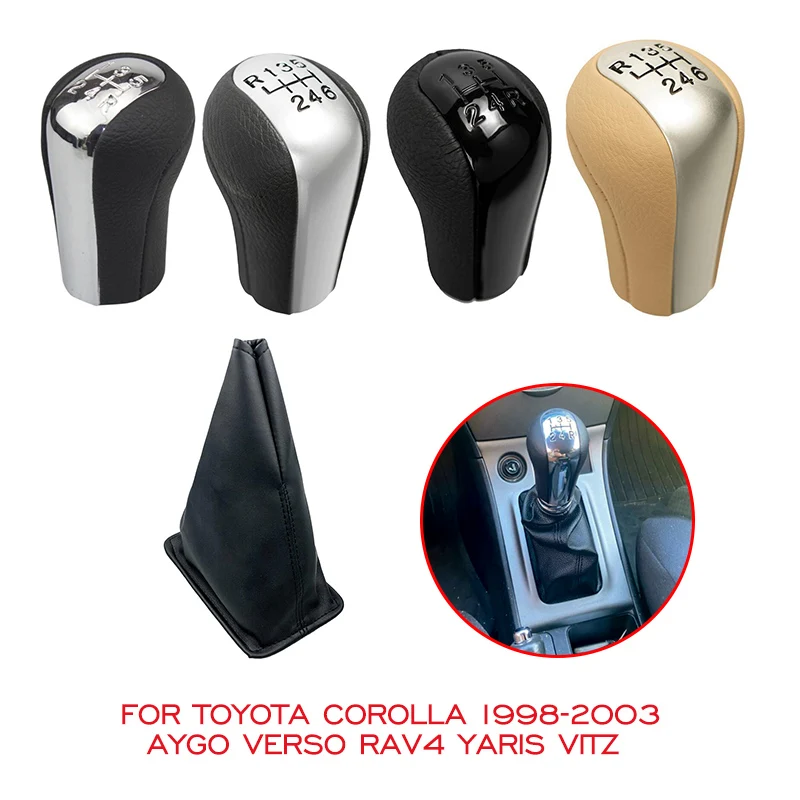 5/6 Speed Car Gear Shift Knob Lever Shifter Stick Gaiter Boot Cover Case For Toyota Corolla 1998-2003 AYGO Verso RAV4 YARIS VITZ