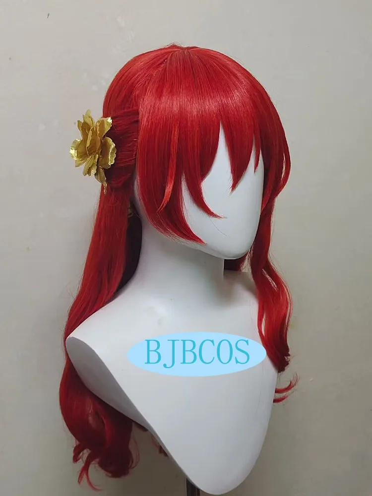 【Styled】Himeko Cosplay Wig Game Honkai: Star Rail Hair 66cm Long Red Curly Wigs Heat Resistant Synthetic Hair