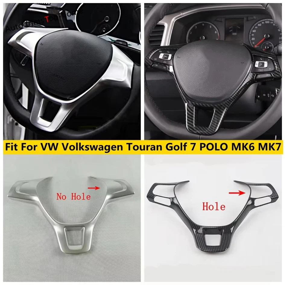 

Car Steering Wheel Button Protective Decoration Frame Cover Trim Fit For VW Volkswagen Touran Golf 7 POLO MK6 MK7 Accessories