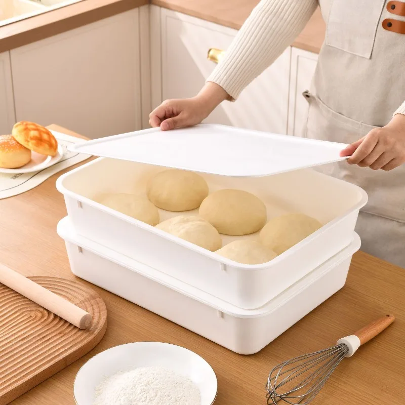 Household Dough Proofing Box with Lid Bread Toast Storage Container Fridge Fruit Vegetable Organizer Kitchen Gadget Kitchen