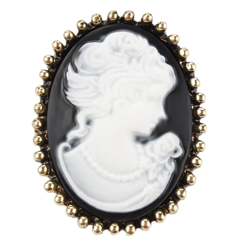 Vintage Cameo Elegant Queen Head Portrait Brooch For Women Antique Wedding Bridal Bouquet DIY Clothing Jewelry