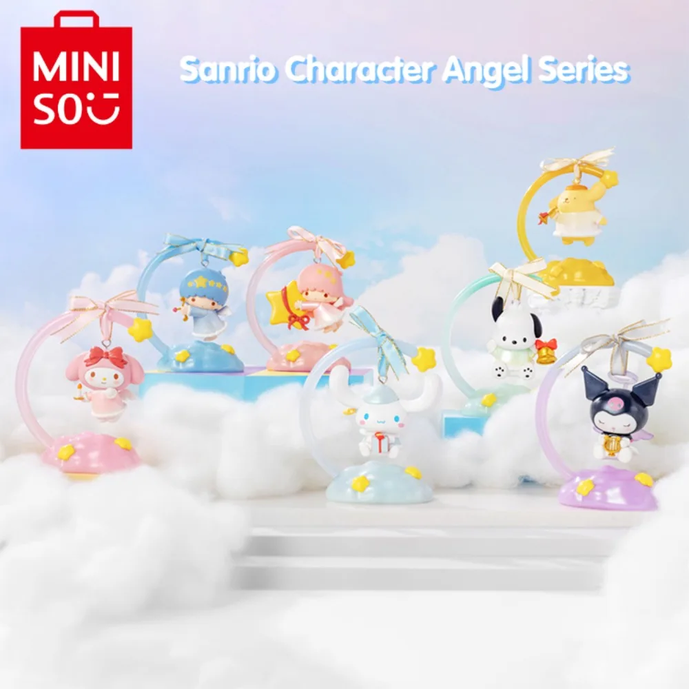 

Оригинальный персонаж MINISO Sanrio, серия ангелов, необычная Милая женская подсветка, орнамент, фигурка, Коллекционная модель, игрушка в подарок