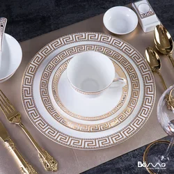 Full Tableware Of Plates Bone China Gold Knife Fork Spoon Ceramic Luxury Serving Food Dinner Plates Set Assiette Cookware Sets