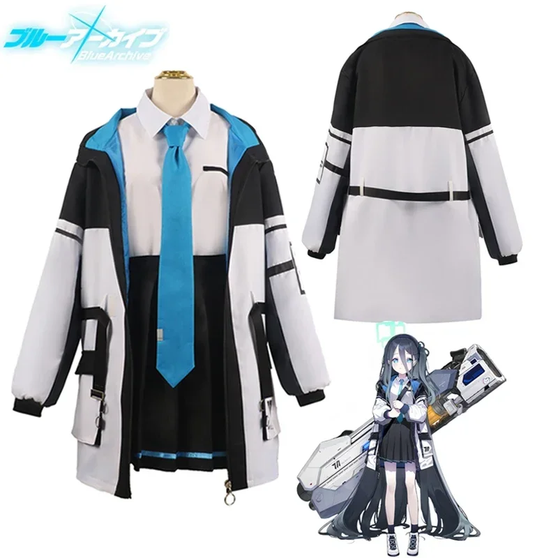 SN66 Tendou Arisu Cosplay Costume Wig Coat Game Blue Archive Cosplay High School Uniform Clothes Halloween Party for Women GW &