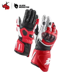 Genuine Leather Wear-resistant Gloves Motocross Anti-fall Cycling Moto Gloves Motorcycle Gloves Carbon Fiber Protective Gloves