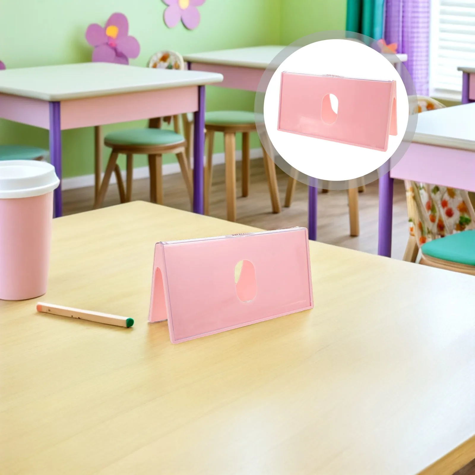 

2Pcs Acrylic Desk Name Plate Holders V Shaped Stable Display Sign Holders for Classroom Office Meeting Student Table Name Tags